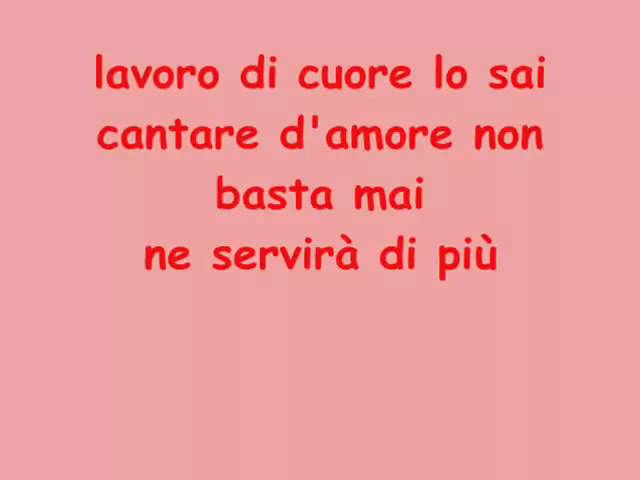 letra de cosa mas bella que tu en italiano