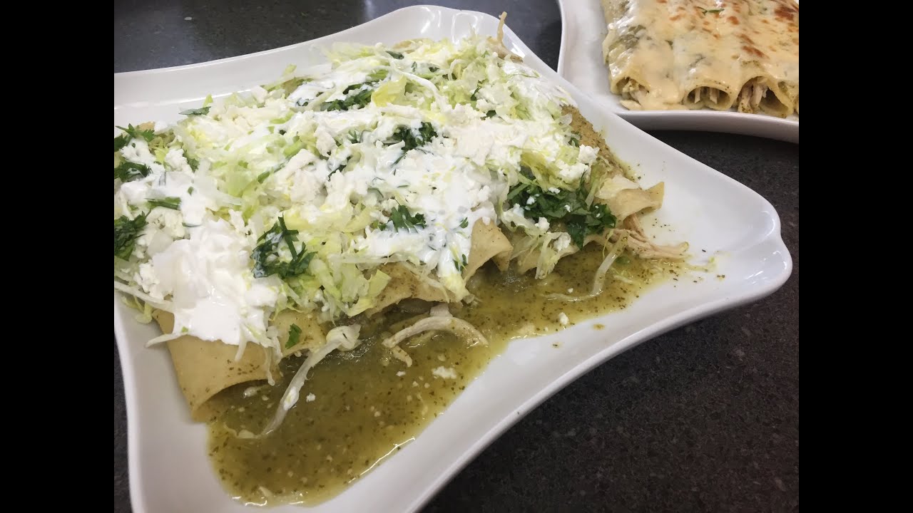 como preparar enchiladas de pollo en salsa verde