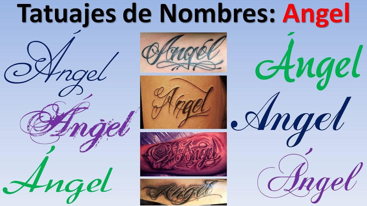 tatuajes con el nombre de angel para mujer