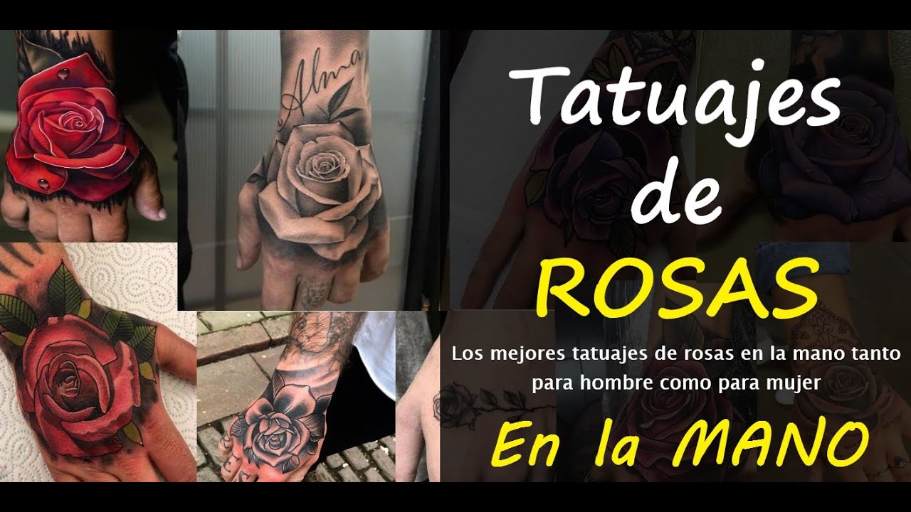 tatuajes de rosas en la mano para mujer